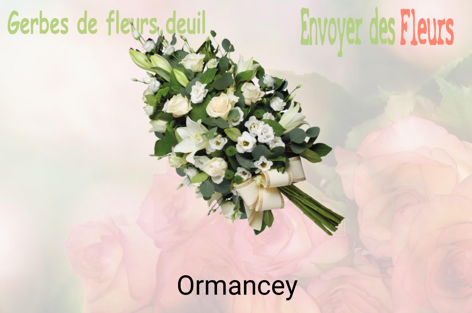 Gerbe de fleurs de deuil livrée à Ormancey